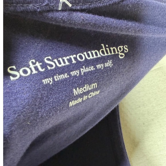 New Soft Surroundings Bridgeport Striped Long Sleeve Dress size Medium Blue/Gray - Picture 2 of 9